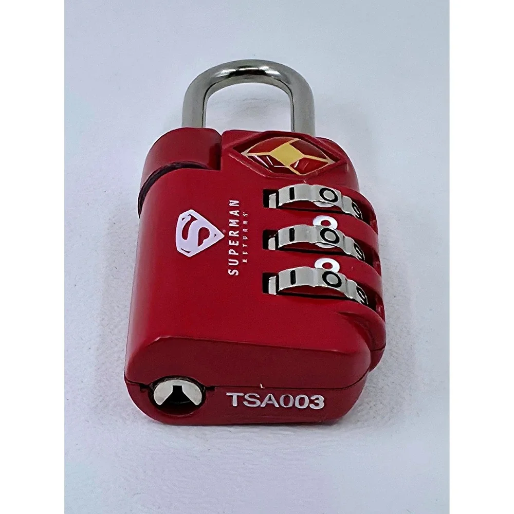 Soren Superman Returns TSA 3-Dial Combination Luggage Lock Red 78013 Travel X2